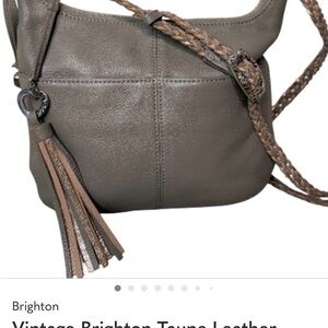Brighton Taupe Leather Shoulder Bag